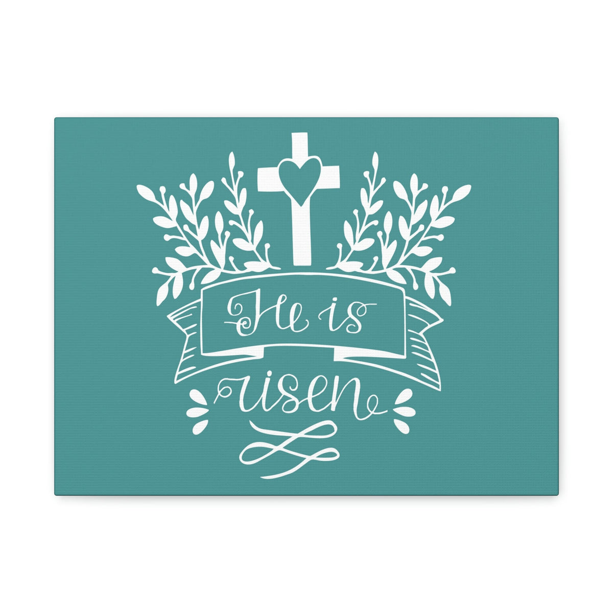 Scripture Walls He Is Risen Matthew 28:6 Teal Branches Christian Wall Art Bible Verse Print Ready to Hang Unframed-Express Your Love Gifts