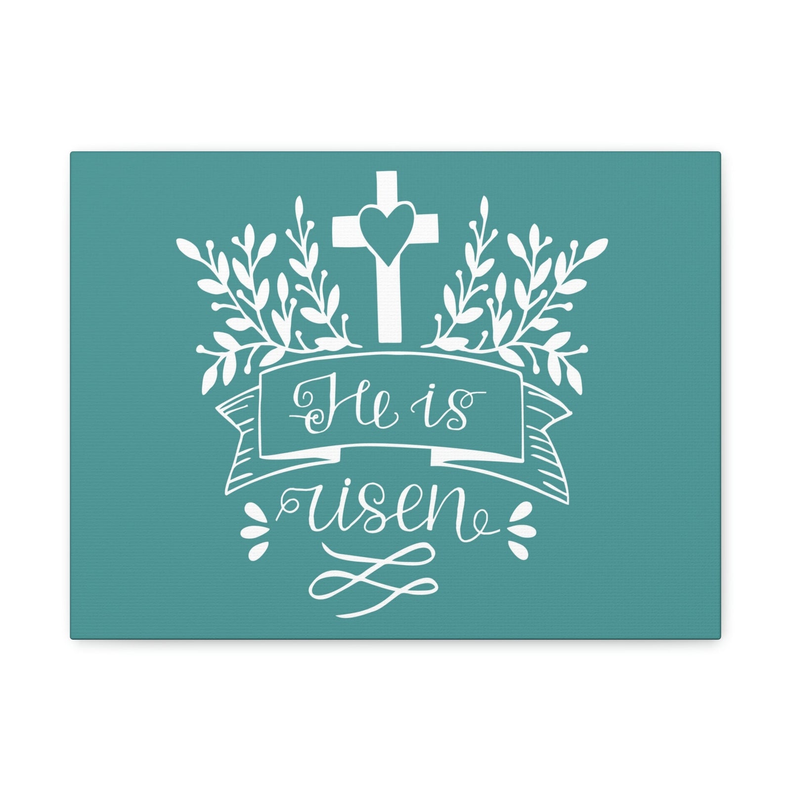 Scripture Walls He Is Risen Matthew 28:6 Teal Branches Christian Wall Art Bible Verse Print Ready to Hang Unframed-Express Your Love Gifts