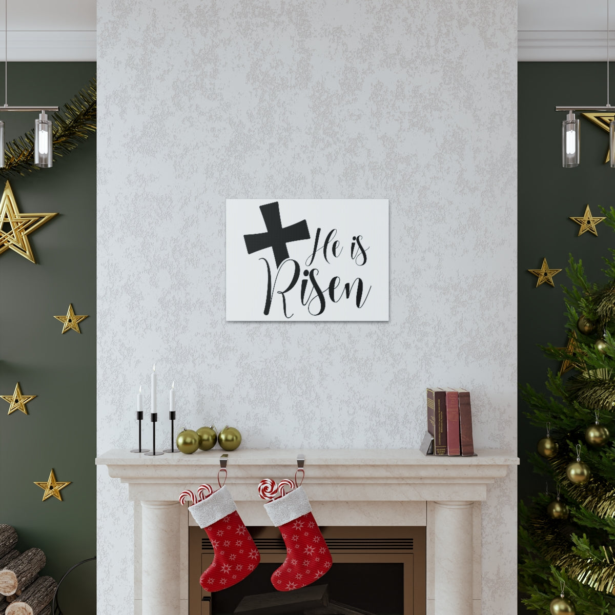 Scripture Walls He Is Risen Romans 6:9 Christian Wall Art Print Ready to Hang Unframed-Express Your Love Gifts