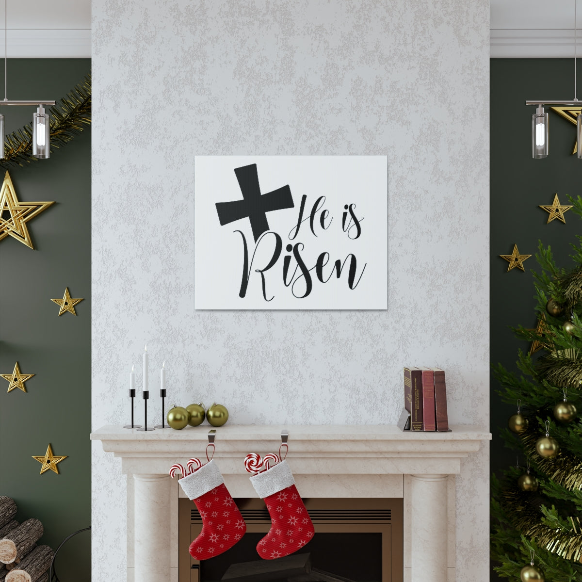 Scripture Walls He Is Risen Romans 6:9 Christian Wall Art Print Ready to Hang Unframed-Express Your Love Gifts