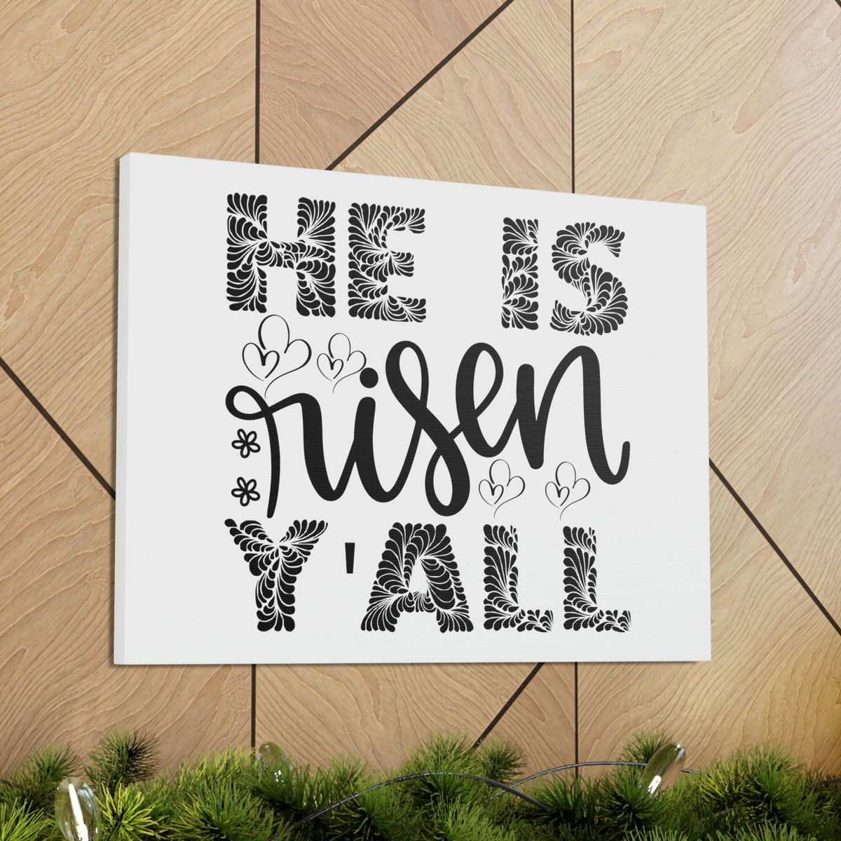 Scripture Walls He Is Risen Y'all Matthew 28:6 Christian Wall Art Print Ready to Hang Unframed-Express Your Love Gifts