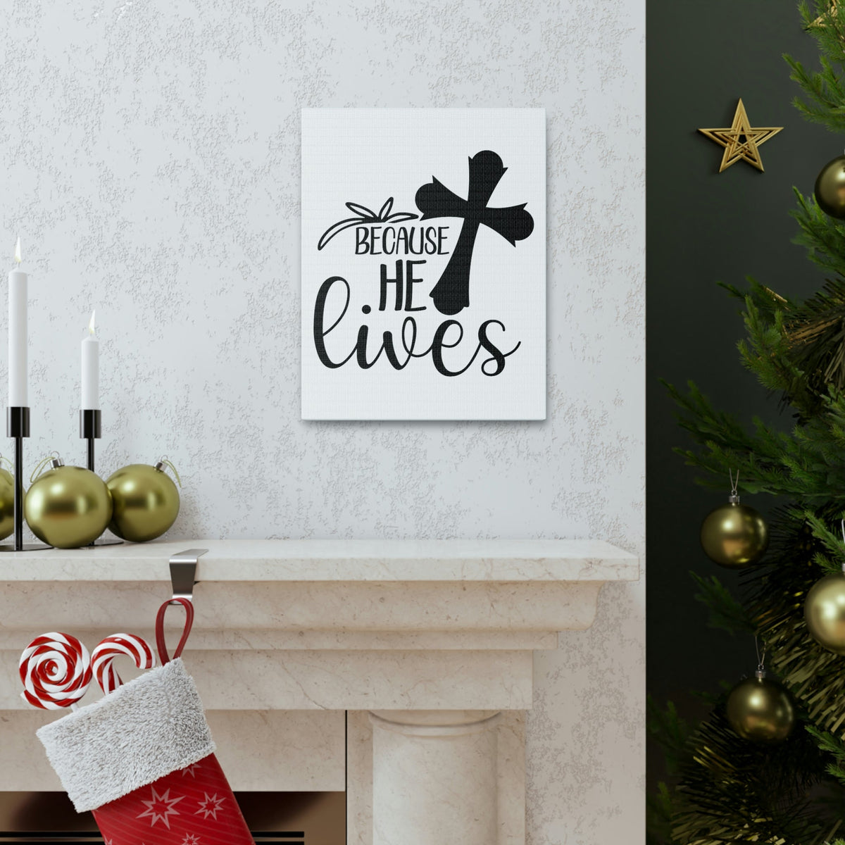 Scripture Walls He Lives John 14:19 Christian Wall Art Print Ready to Hang Unframed-Express Your Love Gifts