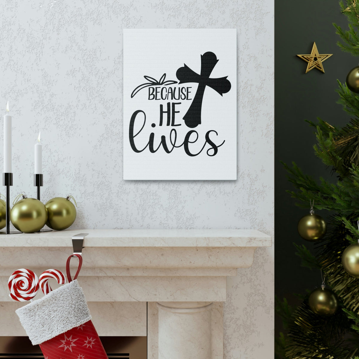 Scripture Walls He Lives John 14:19 Christian Wall Art Print Ready to Hang Unframed-Express Your Love Gifts