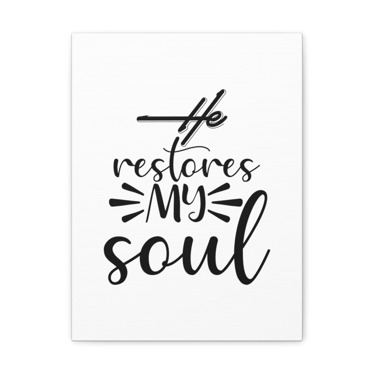 Scripture Walls He Restores My Soul Psalm 23:3 Christian Wall Art Bible Verse Print Ready to Hang Unframed-Express Your Love Gifts