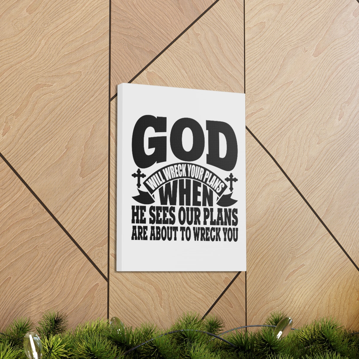 Scripture Walls He Sees Our Plans Jeremiah 29:11 White Christian Wall Art Bible Verse Print Ready to Hang Unframed-Express Your Love Gifts