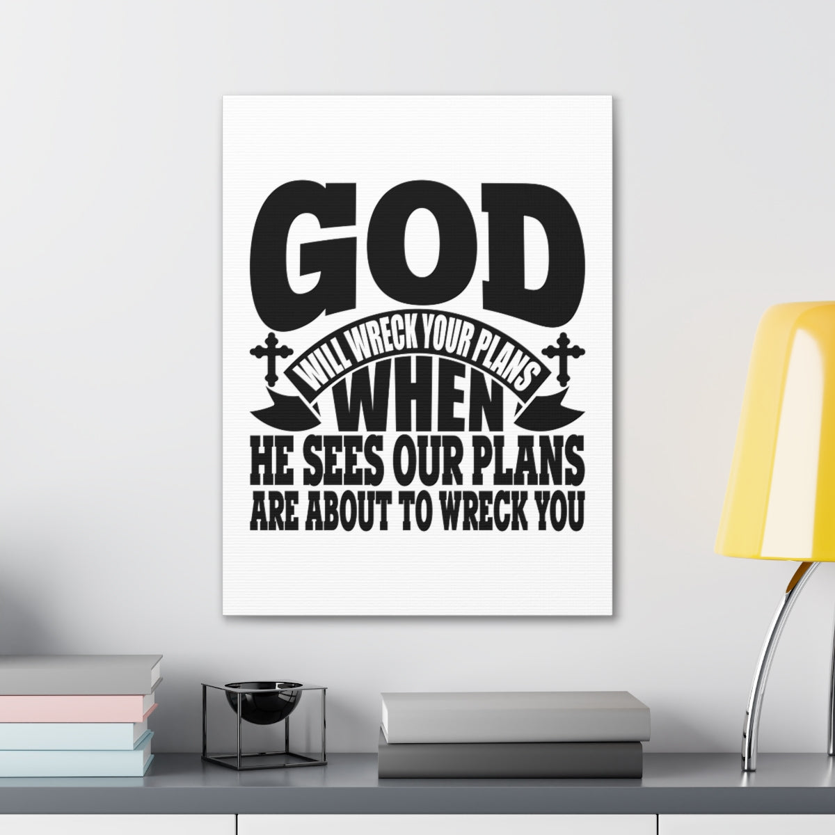 Scripture Walls He Sees Our Plans Jeremiah 29:11 White Christian Wall Art Bible Verse Print Ready to Hang Unframed-Express Your Love Gifts