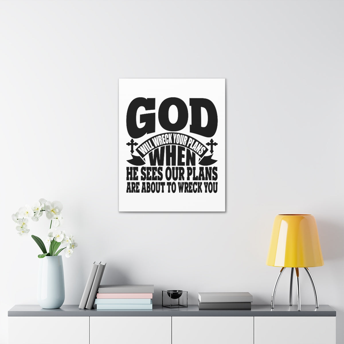 Scripture Walls He Sees Our Plans Jeremiah 29:11 White Christian Wall Art Bible Verse Print Ready to Hang Unframed-Express Your Love Gifts