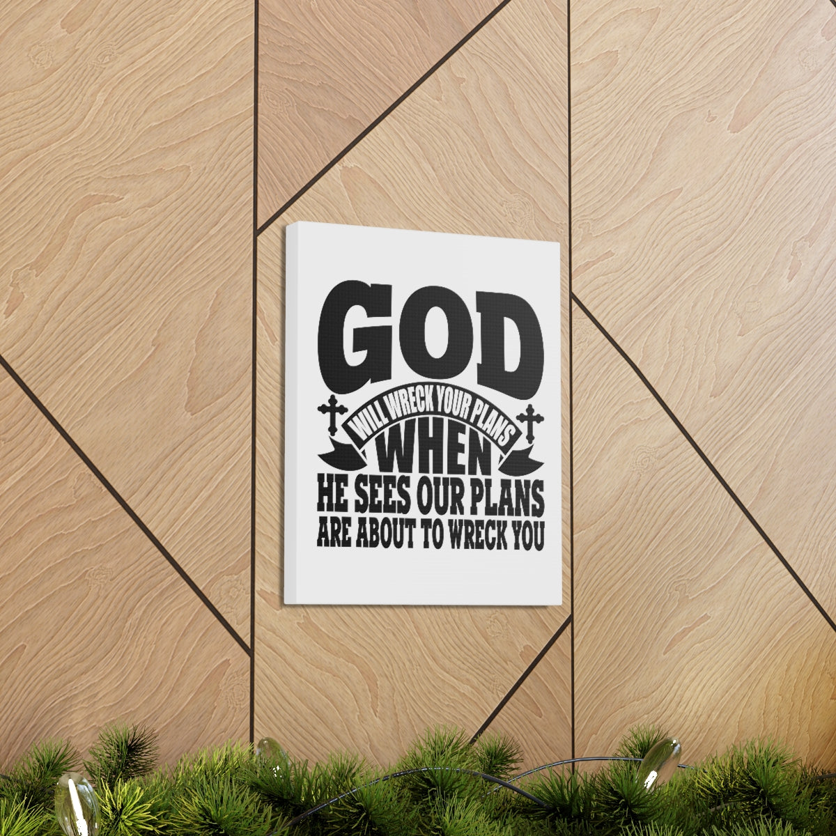 Scripture Walls He Sees Our Plans Jeremiah 29:11 White Christian Wall Art Bible Verse Print Ready to Hang Unframed-Express Your Love Gifts