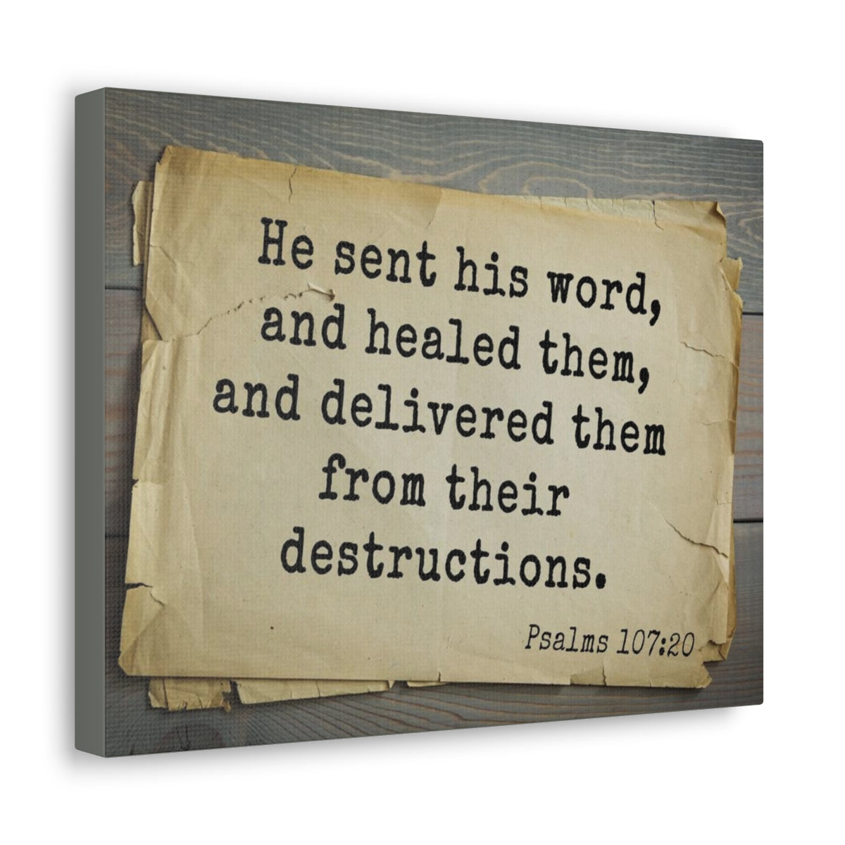 Scripture Walls He Send His Word Psalms 107:20 Bible Verse Canvas Christian Wall Art Bible Verse Print Ready To Hang Unframed-Express Your Love Gifts