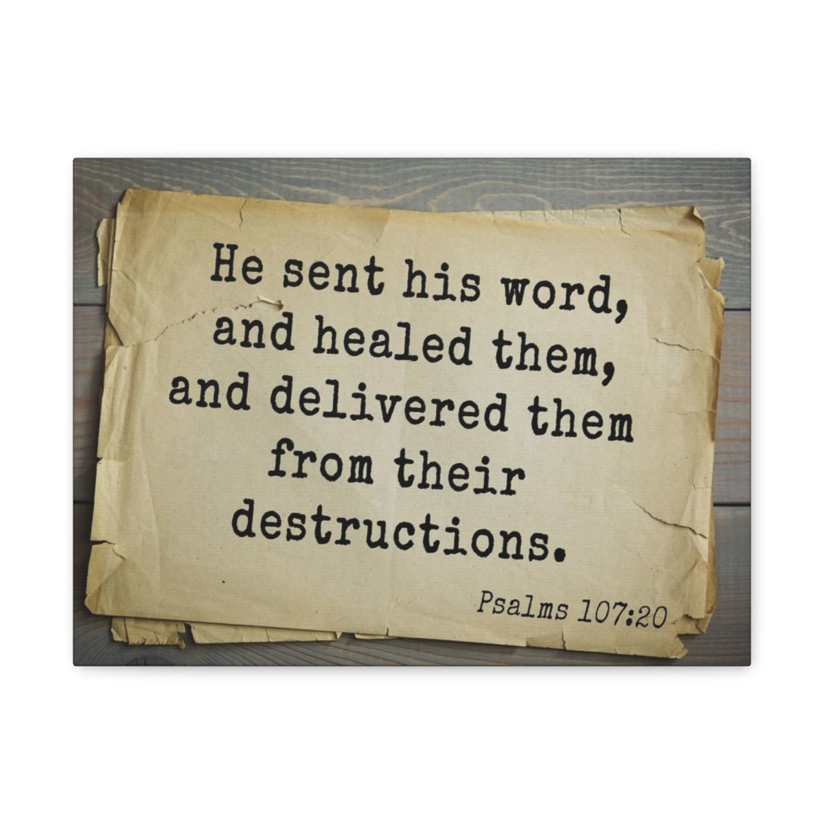Scripture Walls He Send His Word Psalms 107:20 Bible Verse Canvas Christian Wall Art Bible Verse Print Ready To Hang Unframed-Express Your Love Gifts
