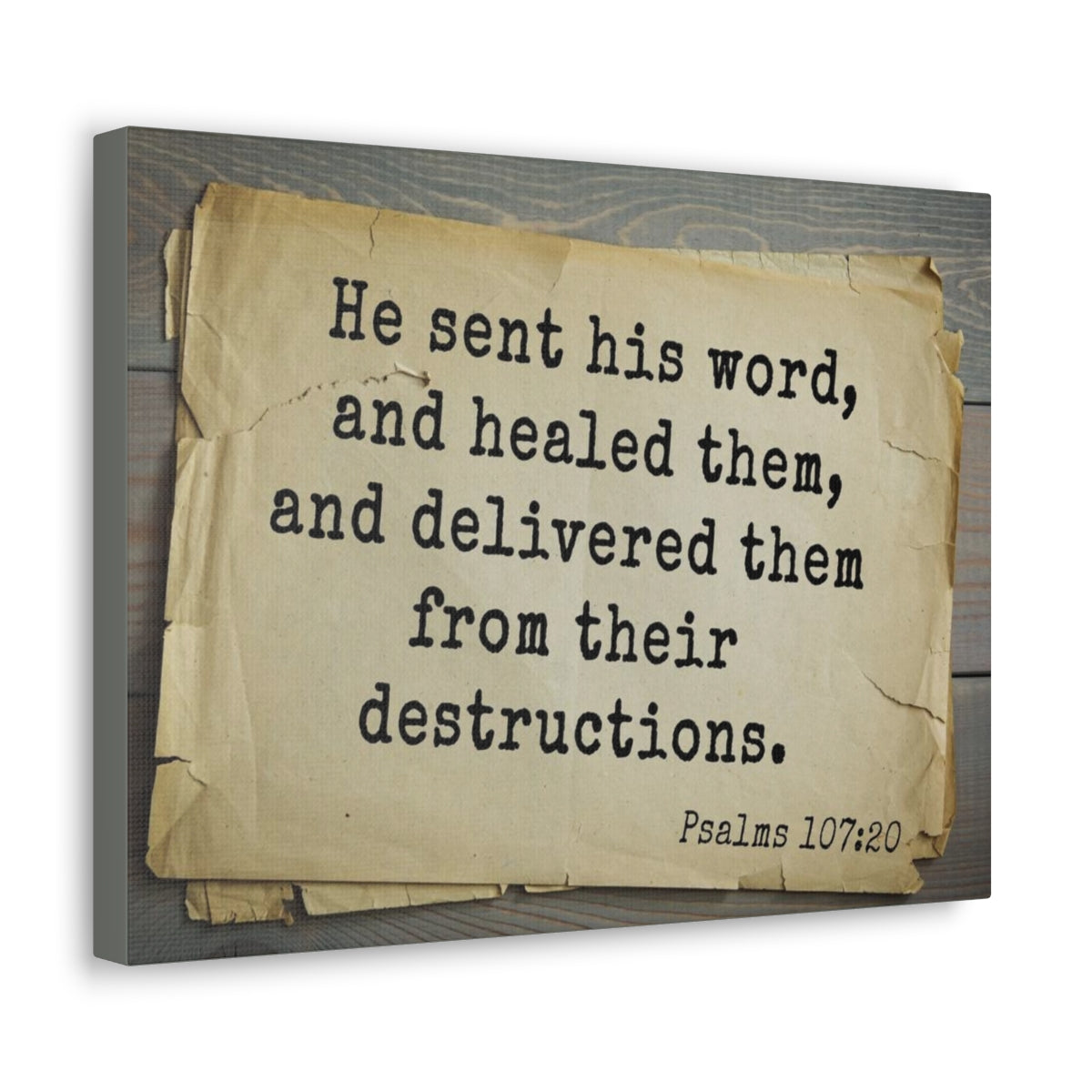 Scripture Walls He Send His Word Psalms 107:20 Bible Verse Canvas Christian Wall Art Bible Verse Print Ready To Hang Unframed-Express Your Love Gifts