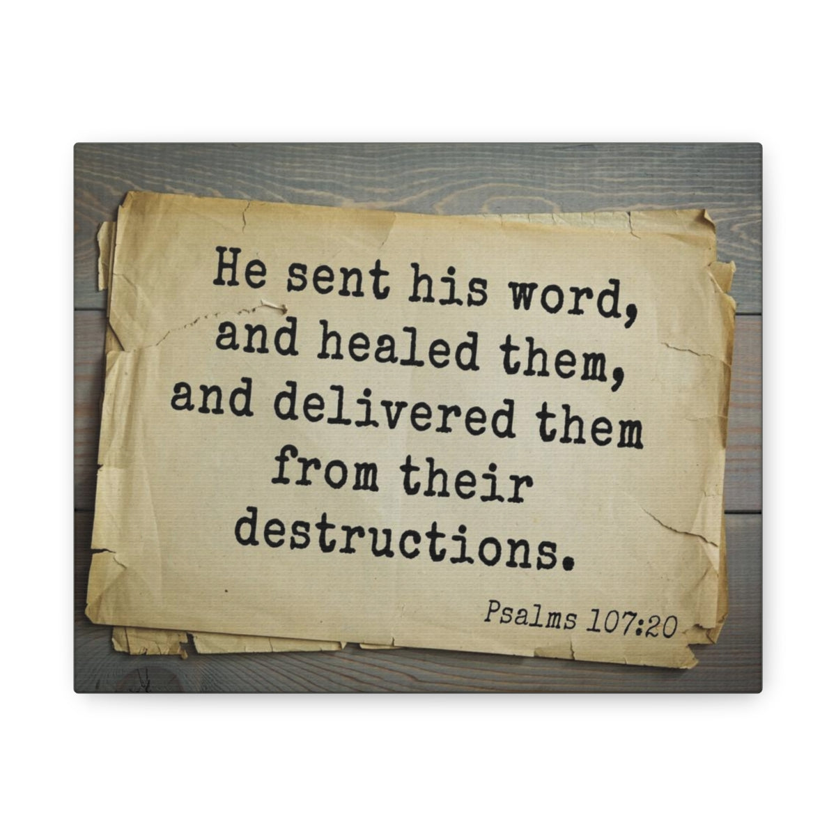 Scripture Walls He Send His Word Psalms 107:20 Bible Verse Canvas Christian Wall Art Bible Verse Print Ready To Hang Unframed-Express Your Love Gifts