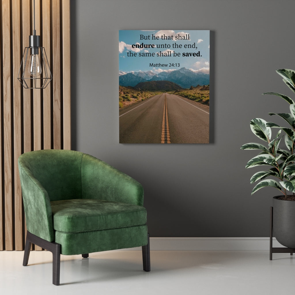 Scripture Walls He Shall Be Saved Matthew 24:13 Christian Home Decor Bible Art Unframed-Express Your Love Gifts