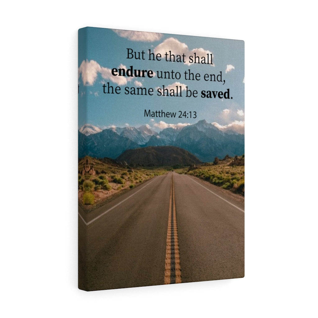 Scripture Walls He Shall Be Saved Matthew 24:13 Christian Home Decor Bible Art Unframed-Express Your Love Gifts