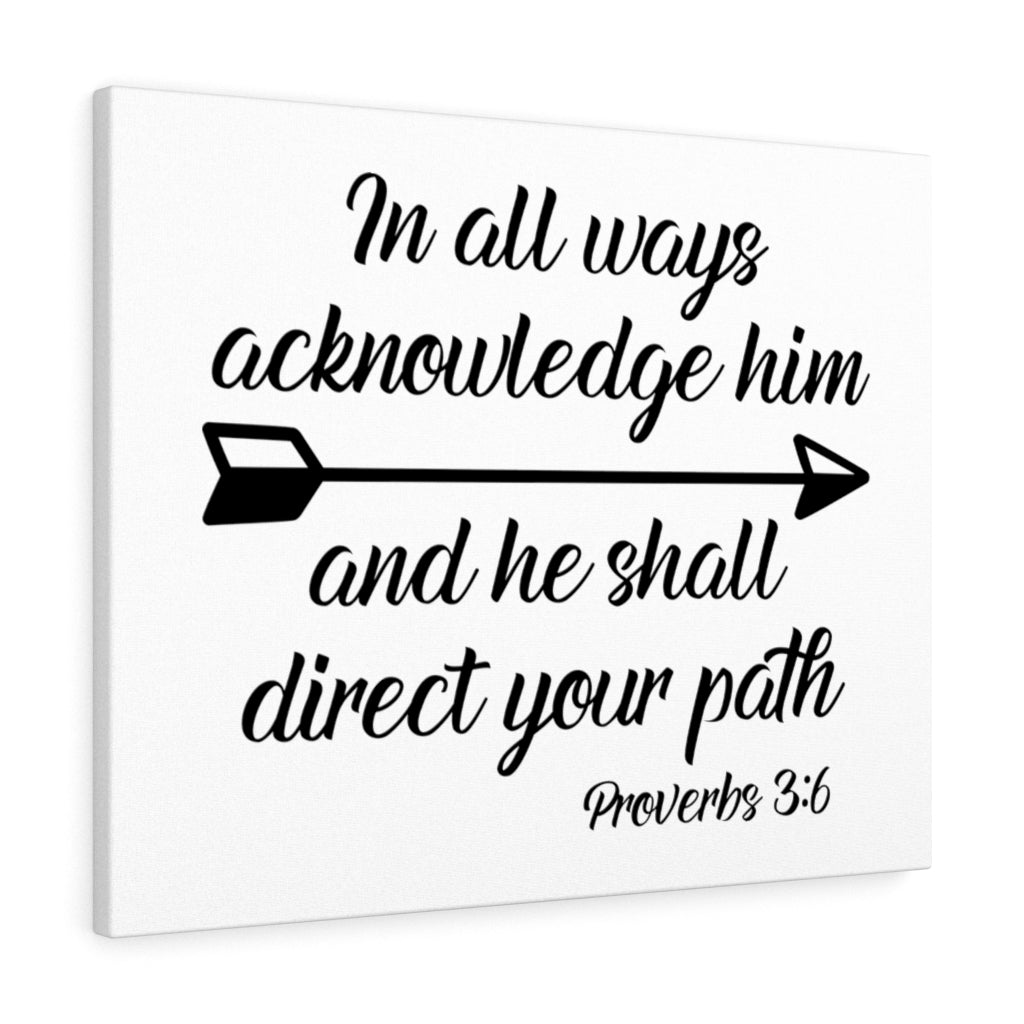 Scripture Walls He Shall Direct Your Path Proverbs 3:6 Bible Verse Canvas Christian Wall Art Ready to Hang Unframed-Express Your Love Gifts