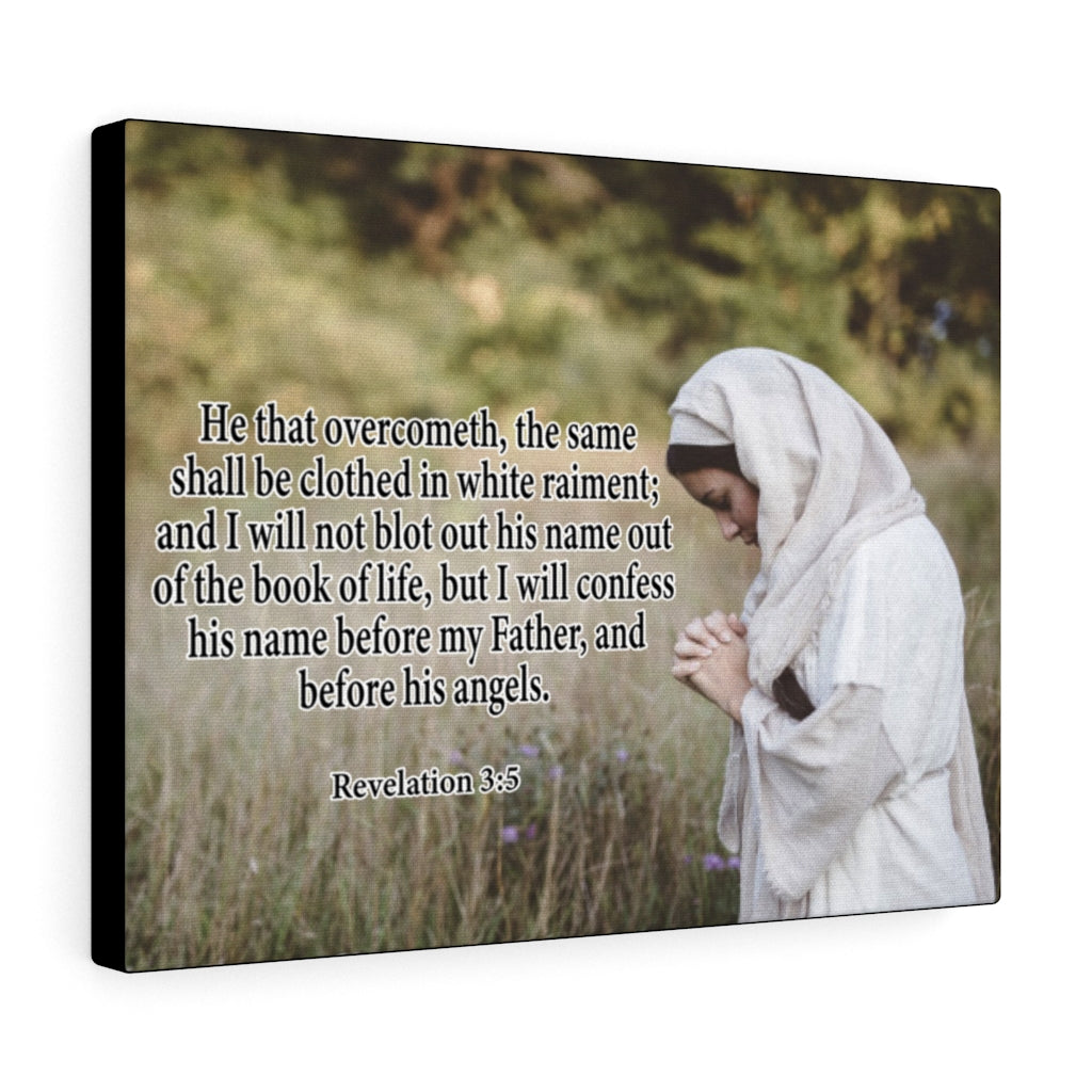 Scripture Walls He That Overcometh Revelation 3:5 Christian Home Decor Bible Art Unframed-Express Your Love Gifts