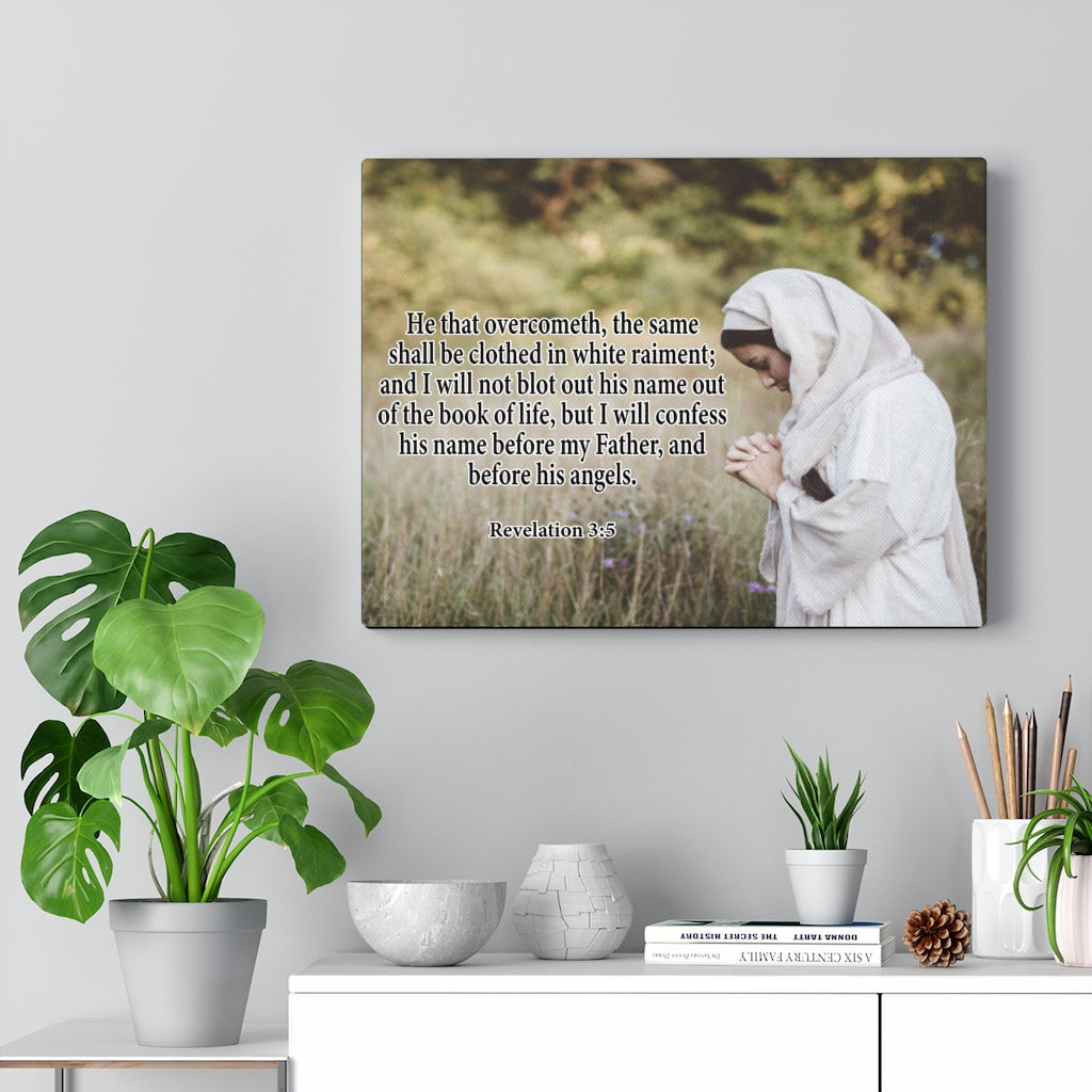 Scripture Walls He That Overcometh Revelation 3:5 Christian Home Decor Bible Art Unframed-Express Your Love Gifts