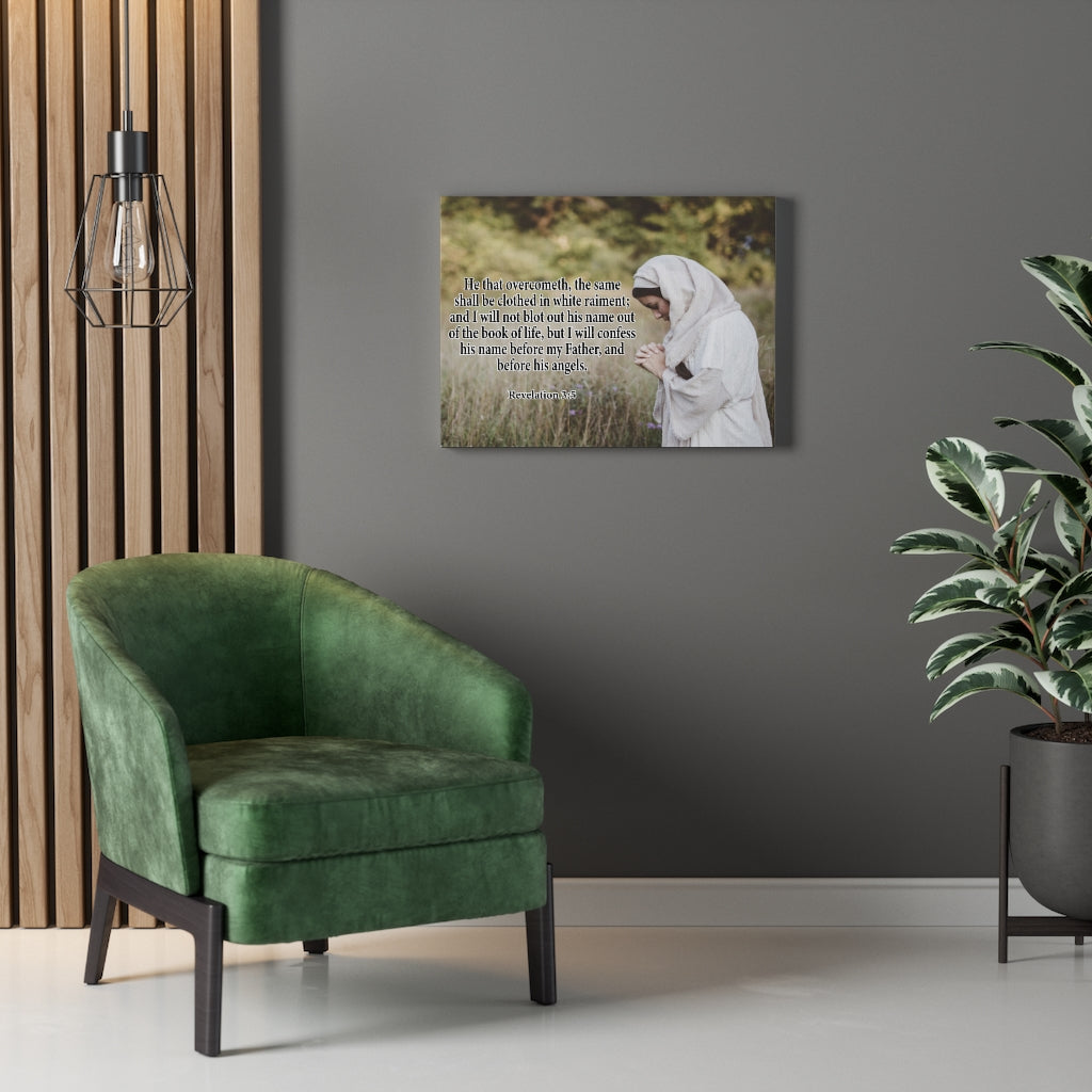 Scripture Walls He That Overcometh Revelation 3:5 Christian Home Decor Bible Art Unframed-Express Your Love Gifts