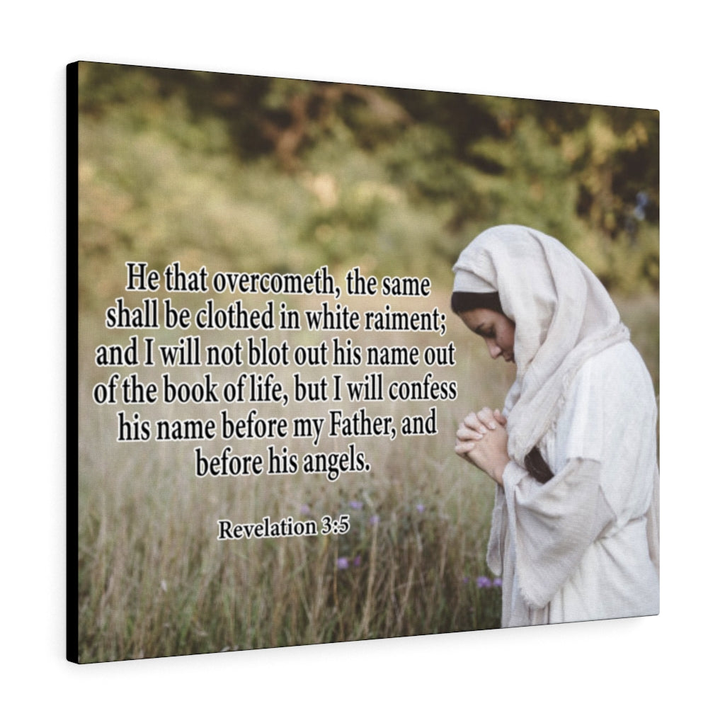 Scripture Walls He That Overcometh Revelation 3:5 Christian Home Decor Bible Art Unframed-Express Your Love Gifts