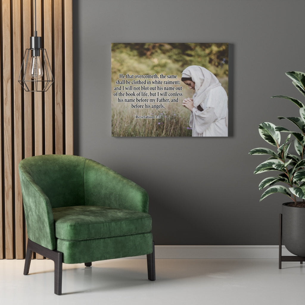 Scripture Walls He That Overcometh Revelation 3:5 Christian Home Decor Bible Art Unframed-Express Your Love Gifts