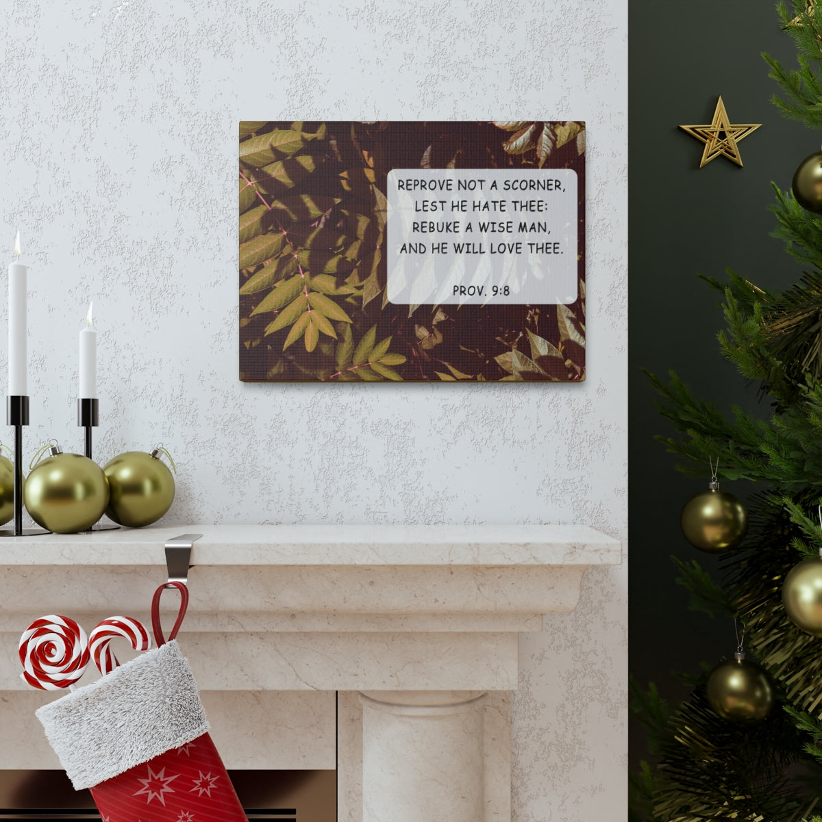 Scripture Walls He Will Love Proverbs 9:8 Bible Verse Canvas Christian Wall Art Bible Verse Print Ready To Hang Unframed-Express Your Love Gifts