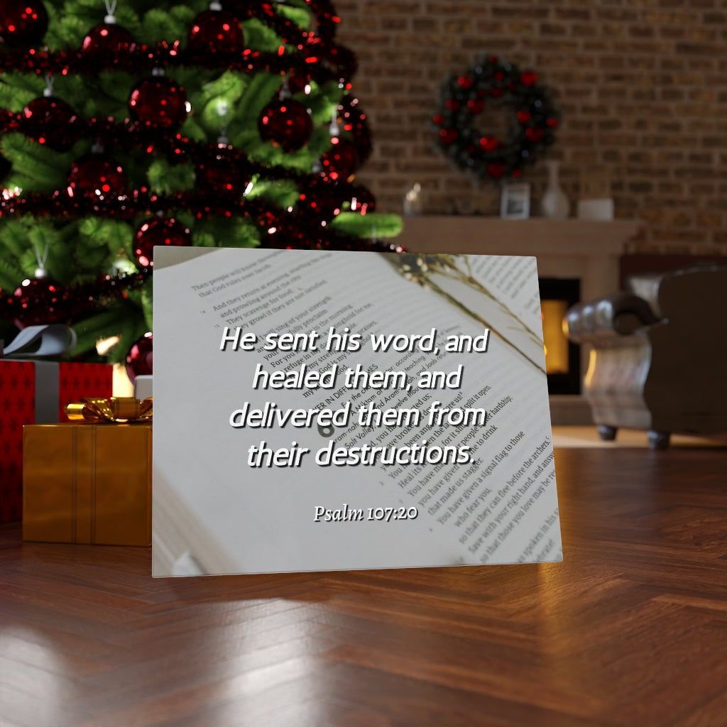 Scripture Walls Healed Them Psalm 107:20 Bible Verse Canvas Christian Wall Art Ready to Hang Unframed-Express Your Love Gifts