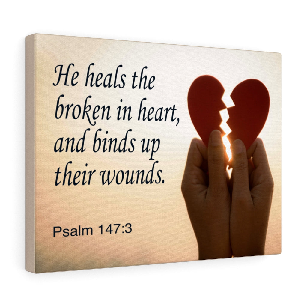 Scripture Walls Heals the Broken Psalm 147:3 Bible Verse Canvas Christian Wall Art Ready to Hang Unframed-Express Your Love Gifts