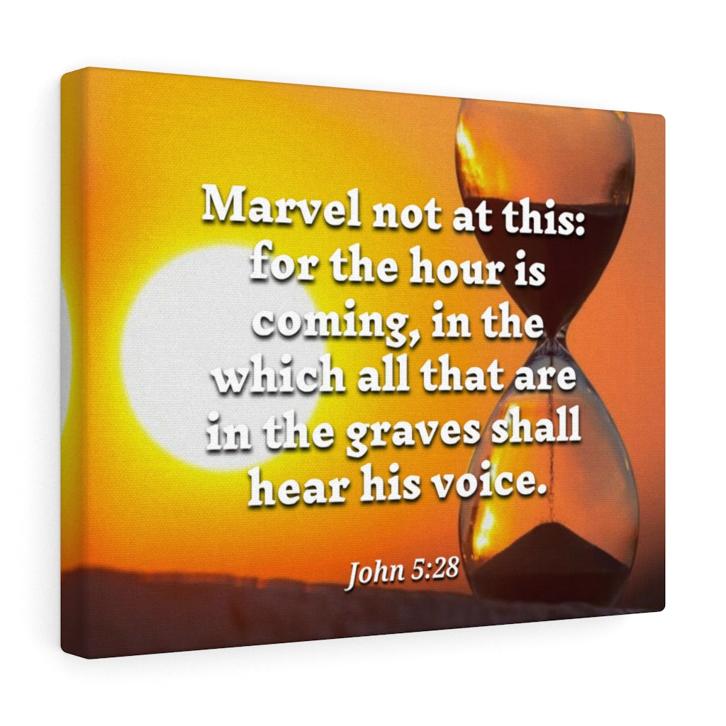 Scripture Walls Hear His Voice John 5:28 Bible Verse Canvas Christian Wall Art Ready to Hang Unframed-Express Your Love Gifts