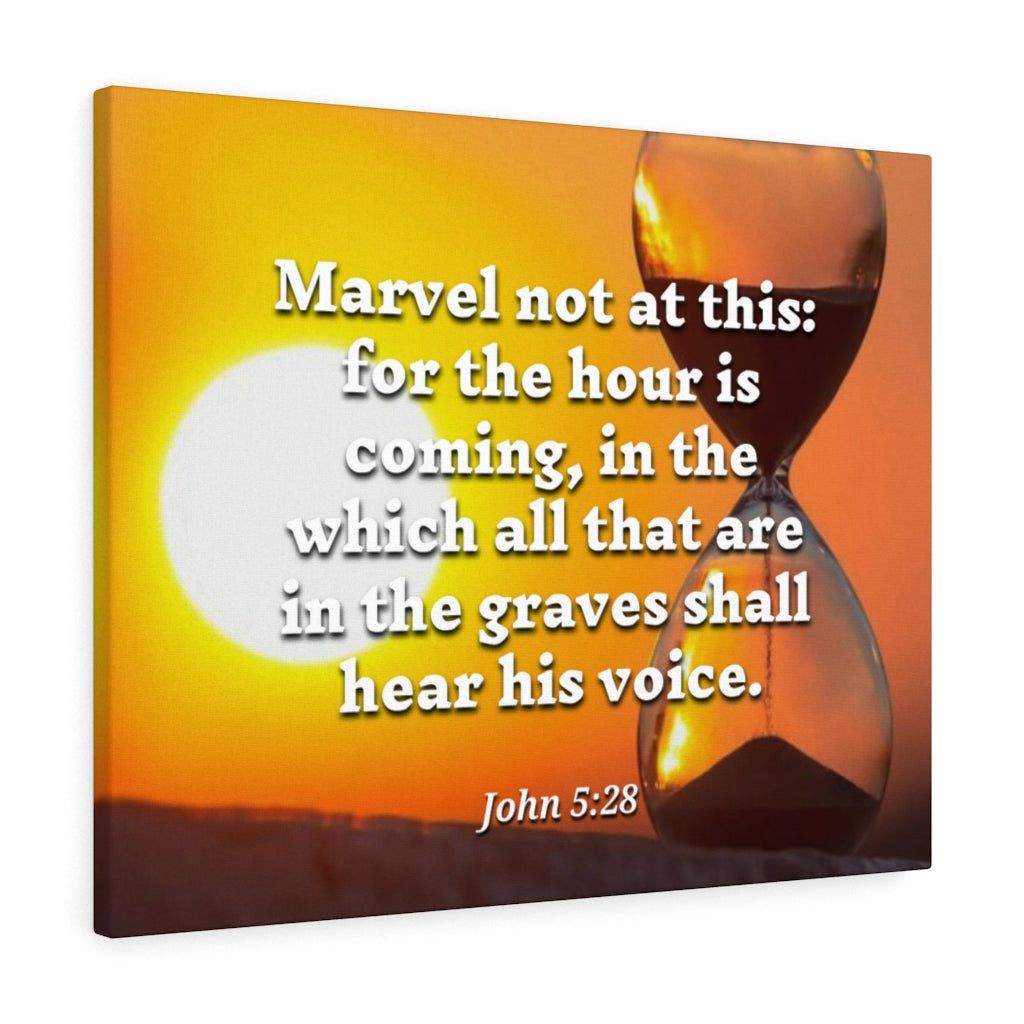 Scripture Walls Hear His Voice John 5:28 Bible Verse Canvas Christian Wall Art Ready to Hang Unframed-Express Your Love Gifts