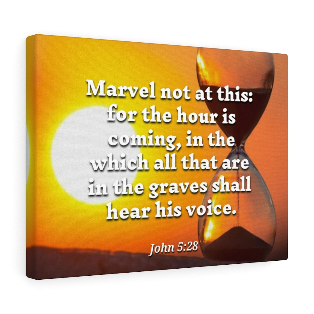 Scripture Walls Hear His Voice John 5:28 Bible Verse Canvas Christian Wall Art Ready to Hang Unframed-Express Your Love Gifts