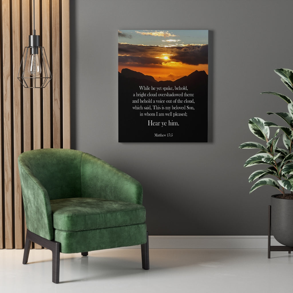 Scripture Walls Hear Ye Him Matthew 17:5 Christian Home Decor Bible Art Unframed-Express Your Love Gifts