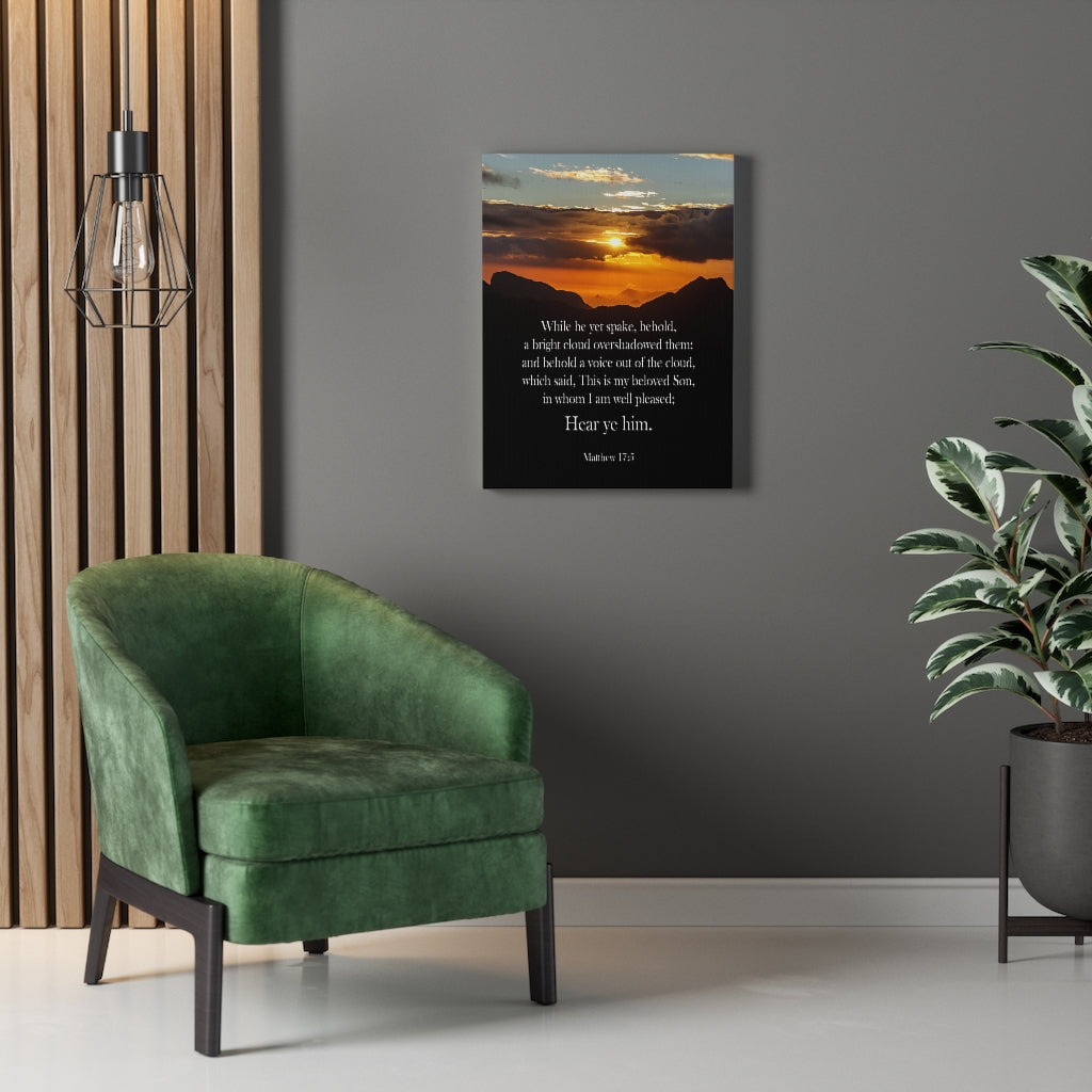 Scripture Walls Hear Ye Him Matthew 17:5 Christian Home Decor Bible Art Unframed-Express Your Love Gifts