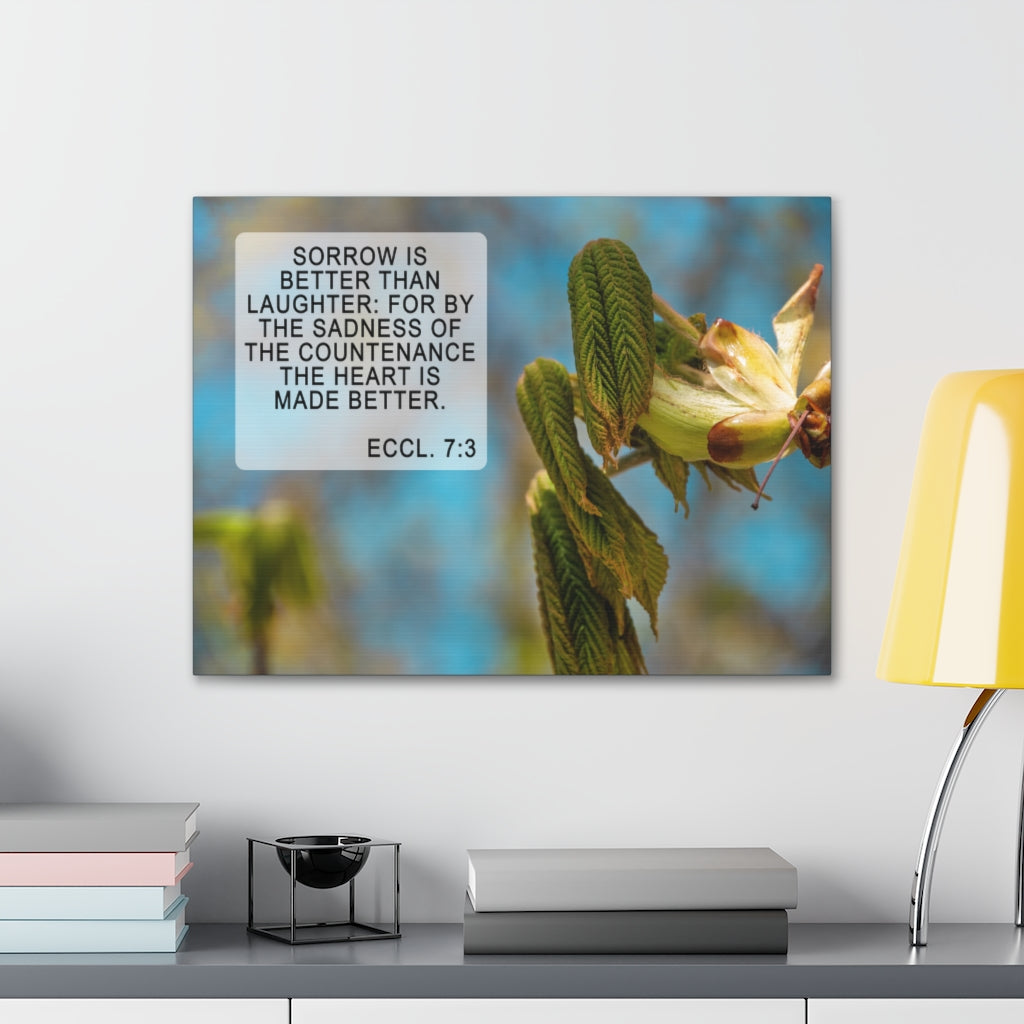 Scripture Walls Heart Is Made Better Eccl 7:3 Bible Verse Canvas Christian Wall Art Ready to Hang Unframed-Express Your Love Gifts