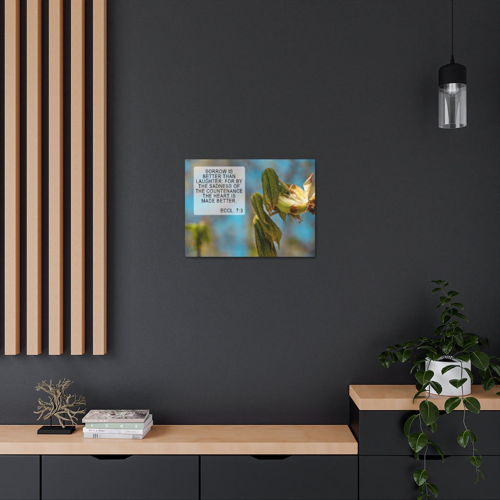 Scripture Walls Heart Is Made Better Eccl 7:3 Bible Verse Canvas Christian Wall Art Ready to Hang Unframed-Express Your Love Gifts