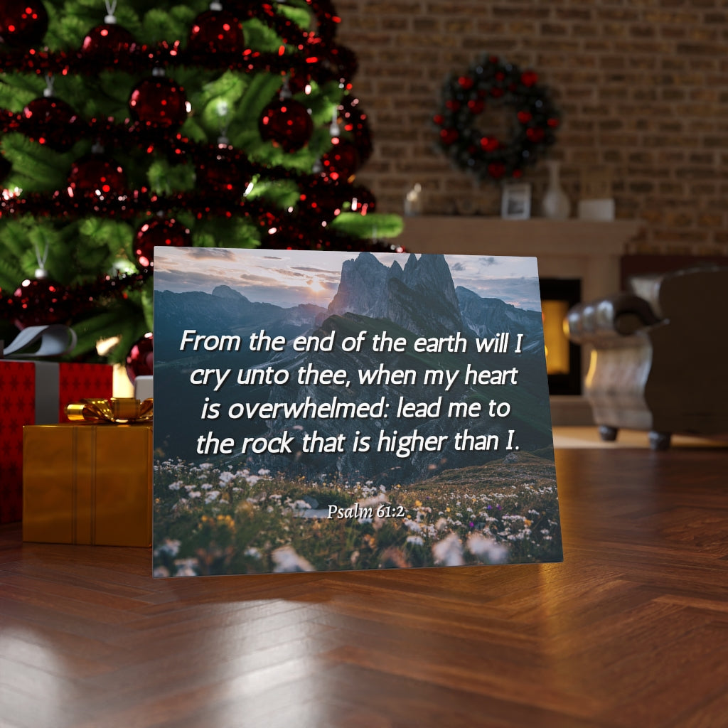 Scripture Walls Heart Is Overwhelmed Psalms 61:2 Bible Verse Canvas Christian Wall Art Ready to Hang Unframed-Express Your Love Gifts