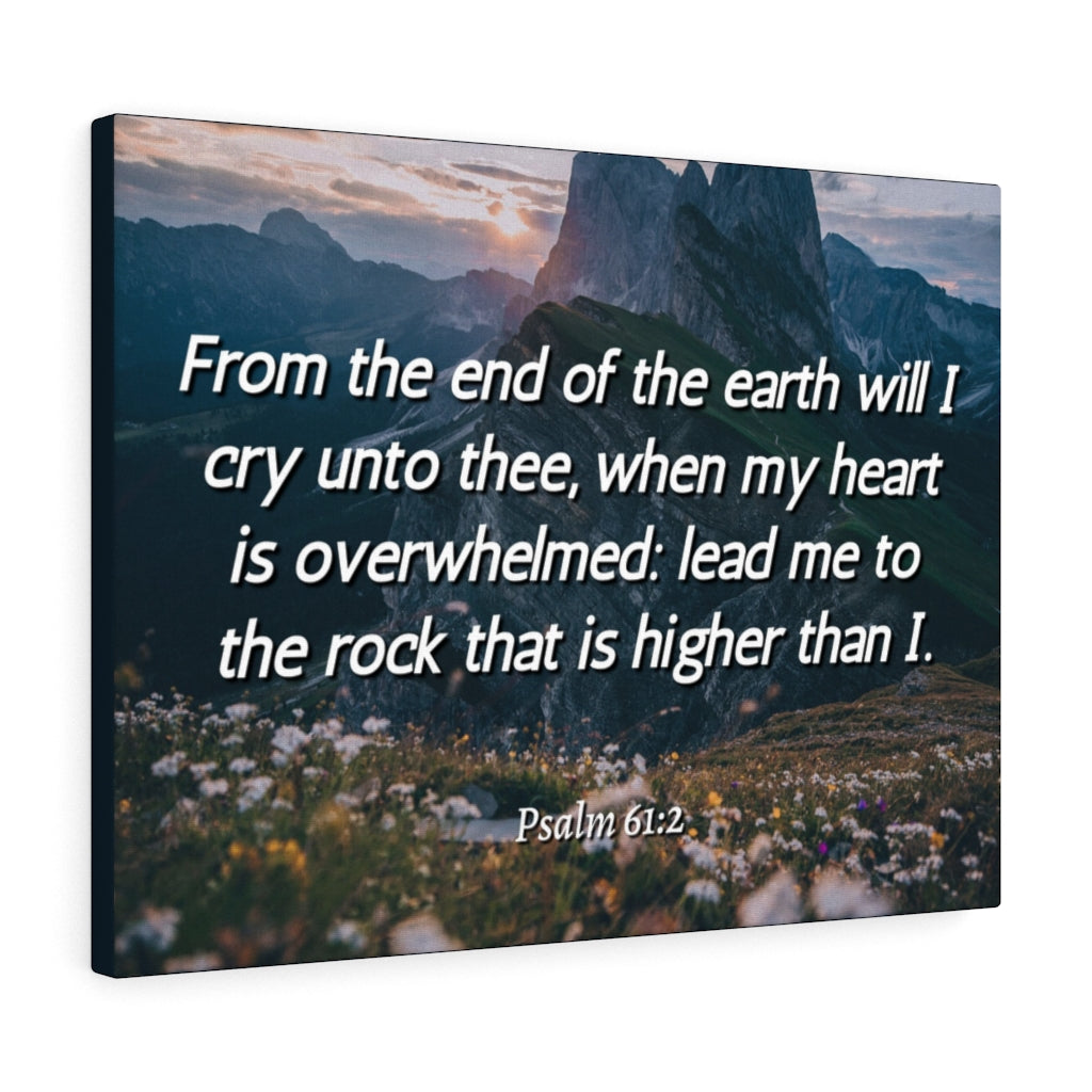 Scripture Walls Heart Is Overwhelmed Psalms 61:2 Bible Verse Canvas Christian Wall Art Ready to Hang Unframed-Express Your Love Gifts