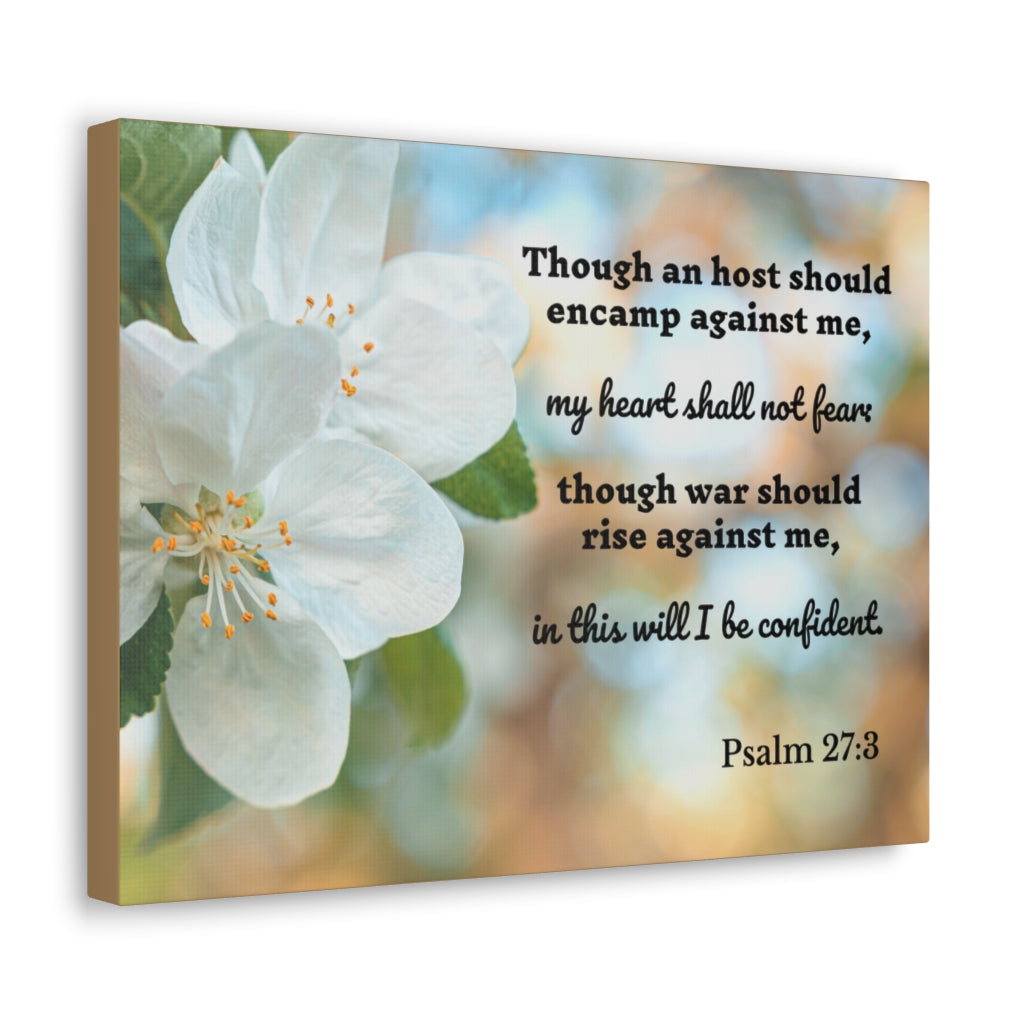 Scripture Walls Heart Shall Not Fear Psalm 27:3 Bible Verse Canvas Christian Wall Art Ready to Hang Unframed-Express Your Love Gifts