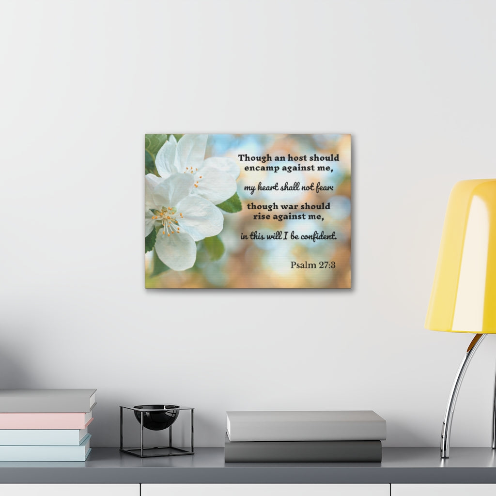 Scripture Walls Heart Shall Not Fear Psalm 27:3 Bible Verse Canvas Christian Wall Art Ready to Hang Unframed-Express Your Love Gifts