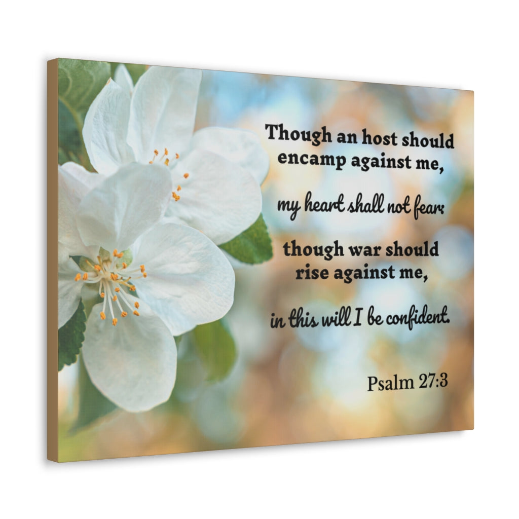 Scripture Walls Heart Shall Not Fear Psalm 27:3 Bible Verse Canvas Christian Wall Art Ready to Hang Unframed-Express Your Love Gifts