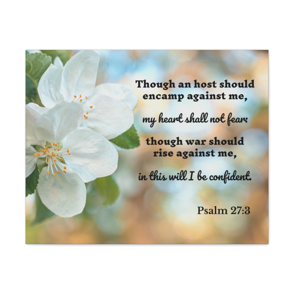 Scripture Walls Heart Shall Not Fear Psalm 27:3 Bible Verse Canvas Christian Wall Art Ready to Hang Unframed-Express Your Love Gifts