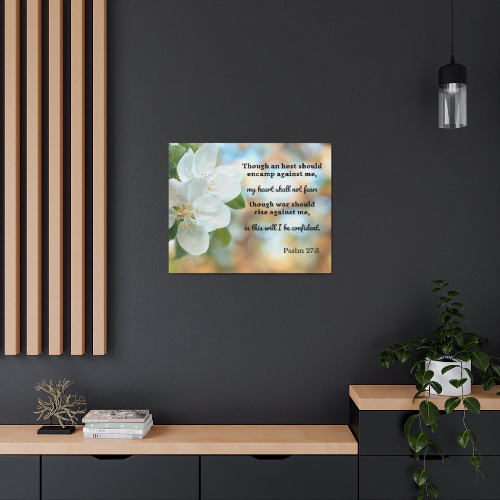 Scripture Walls Heart Shall Not Fear Psalm 27:3 Bible Verse Canvas Christian Wall Art Ready to Hang Unframed-Express Your Love Gifts