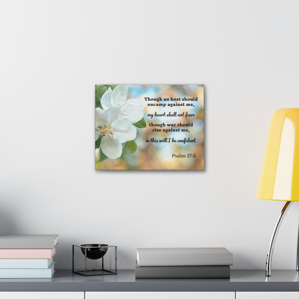 Scripture Walls Heart Shall Not Fear Psalm 27:3 Bible Verse Canvas Christian Wall Art Ready to Hang Unframed-Express Your Love Gifts