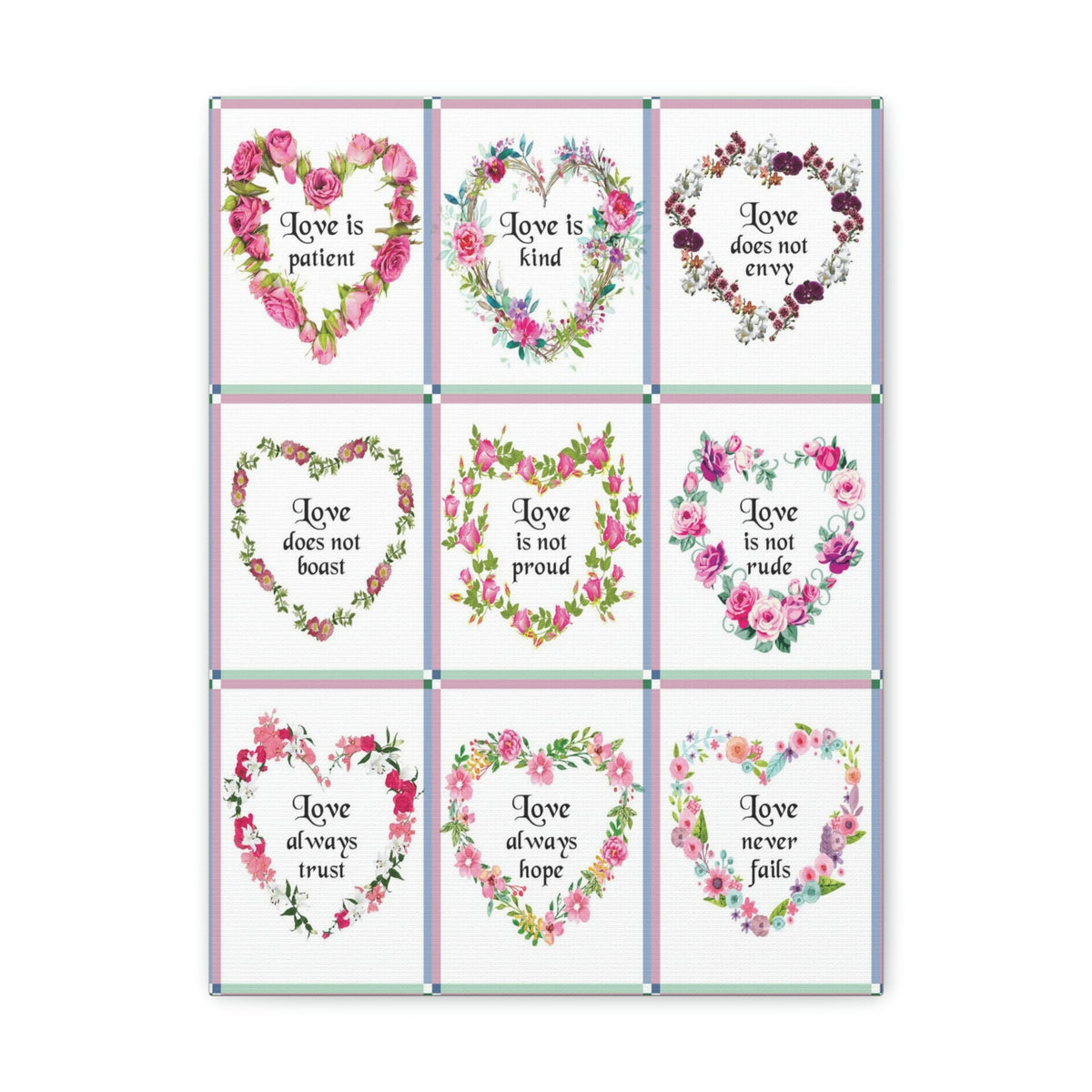 Scripture Walls Hearts of Love 1 Corinthians 13.4-8 Corinthians Christian Home Decor Bible Art Unframed-Express Your Love Gifts