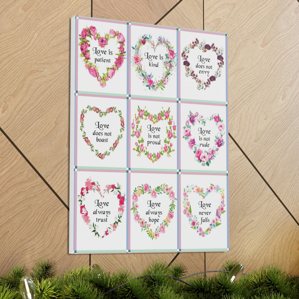 Scripture Walls Hearts of Love 1 Corinthians 13.4-8 Corinthians Christian Home Decor Bible Art Unframed-Express Your Love Gifts