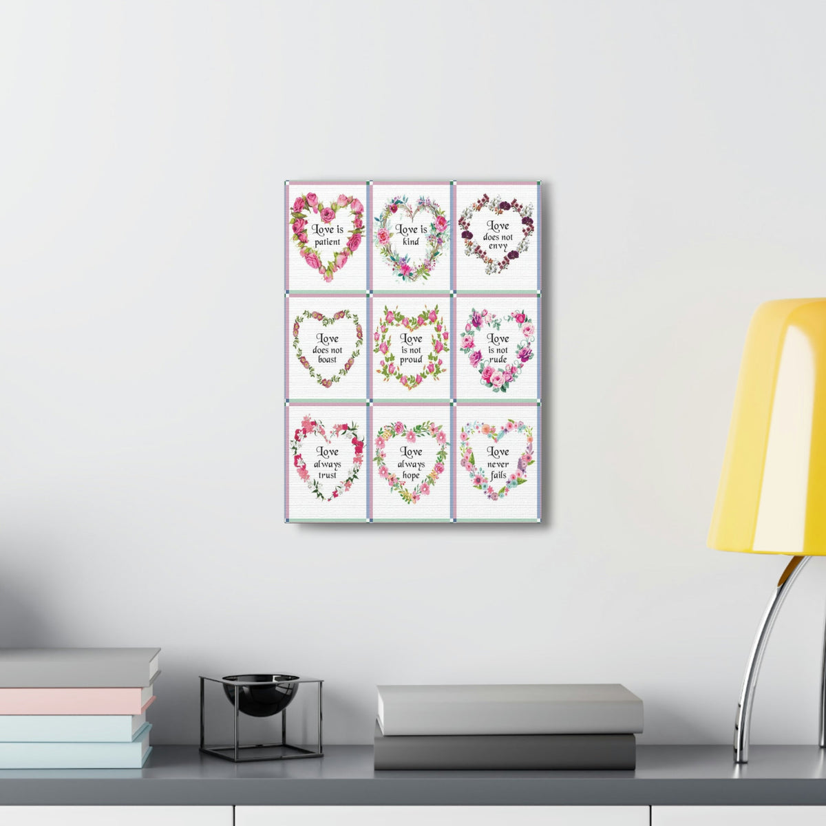 Scripture Walls Hearts of Love 1 Corinthians 13.4-8 Corinthians Christian Home Decor Bible Art Unframed-Express Your Love Gifts