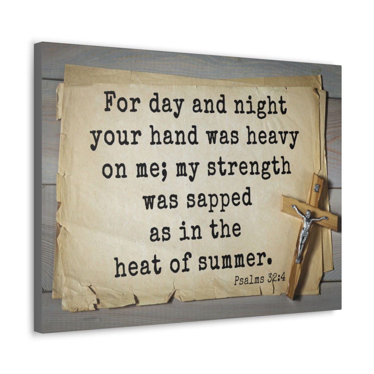 Scripture Walls Heat Of Summer Psalms 32:4 Bible Verse Canvas Christian Wall Art Ready to Hang Unframed-Express Your Love Gifts