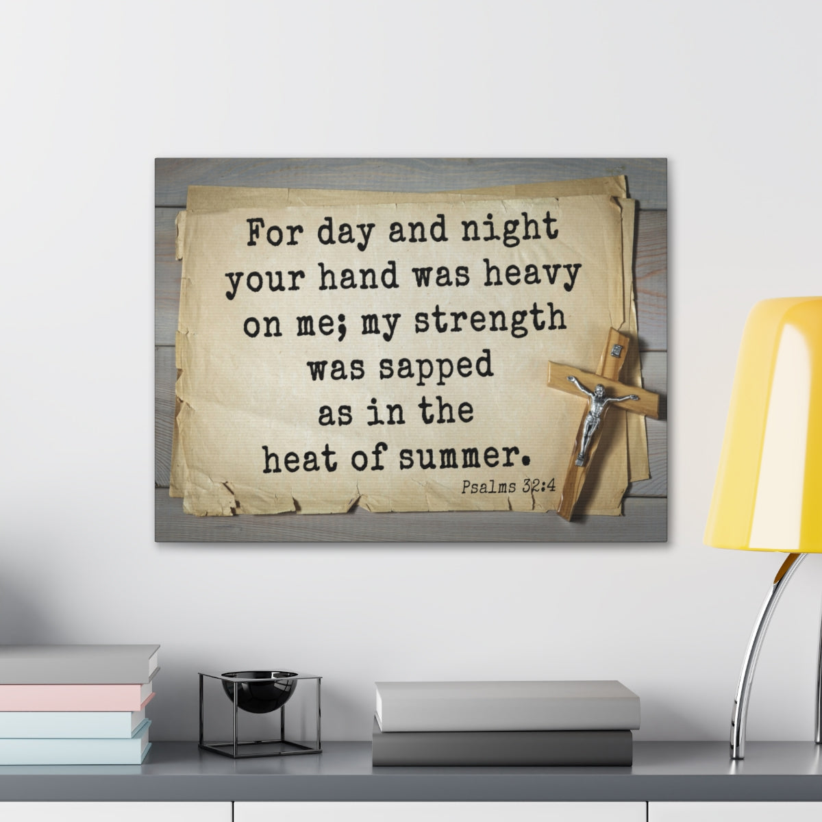 Scripture Walls Heat Of Summer Psalms 32:4 Bible Verse Canvas Christian Wall Art Ready to Hang Unframed-Express Your Love Gifts