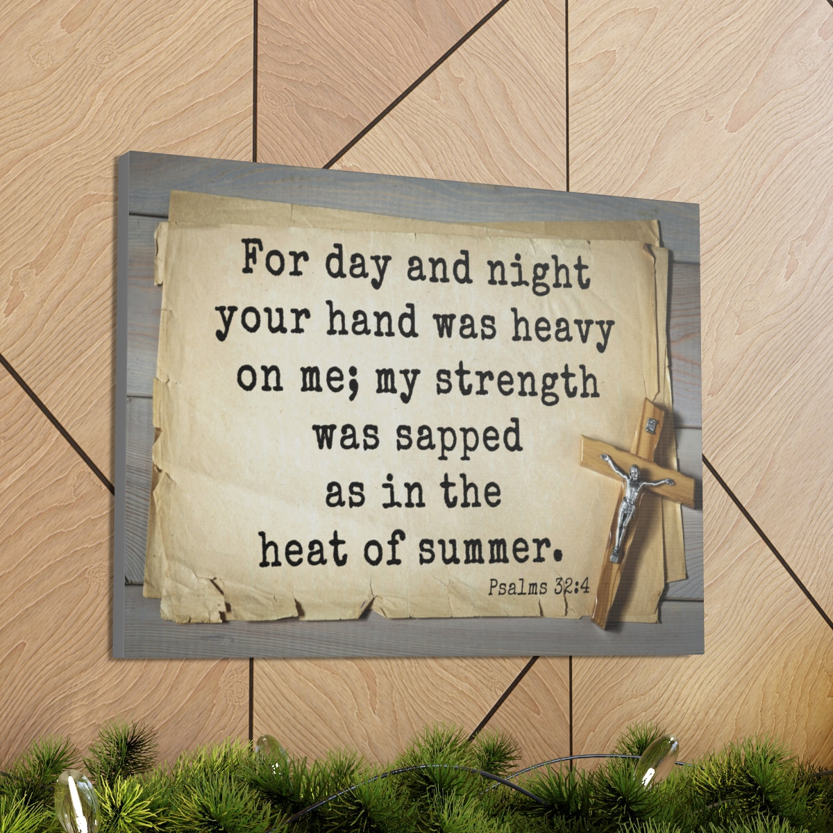 Scripture Walls Heat Of Summer Psalms 32:4 Bible Verse Canvas Christian Wall Art Ready to Hang Unframed-Express Your Love Gifts