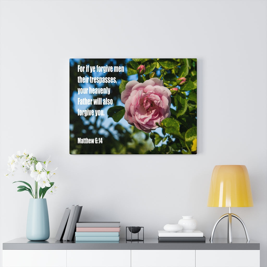 Scripture Walls Heavenly Father Forgive You Matthew 6:14 Bible Verse Canvas Christian Wall Art Ready to Hang Unframed-Express Your Love Gifts