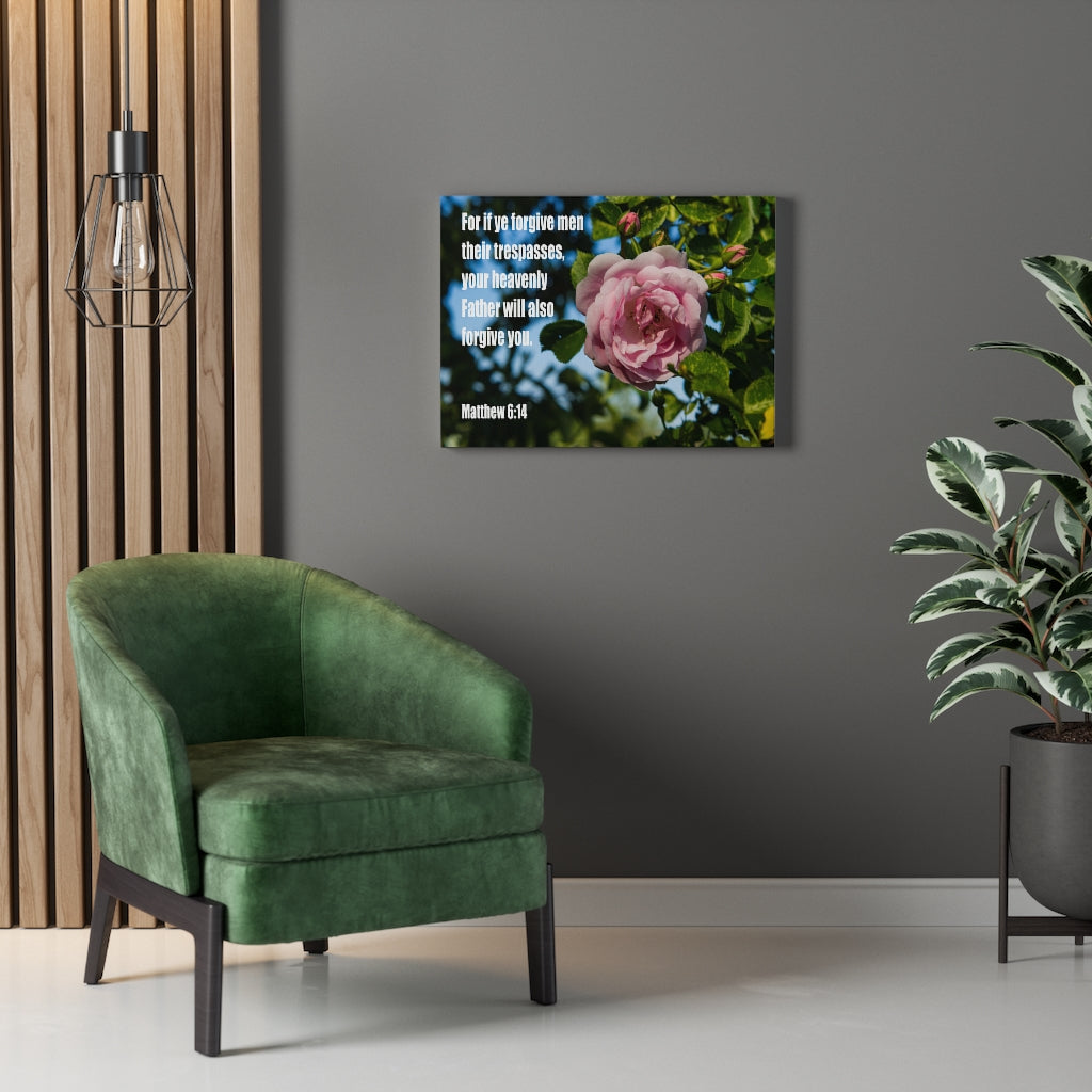 Scripture Walls Heavenly Father Forgive You Matthew 6:14 Bible Verse Canvas Christian Wall Art Ready to Hang Unframed-Express Your Love Gifts